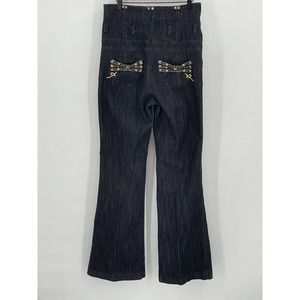 ROCAWEAR - Wide Leg STRETCH Black Jeans ROC DIAMOND Fit Women Size 30‎ Waist